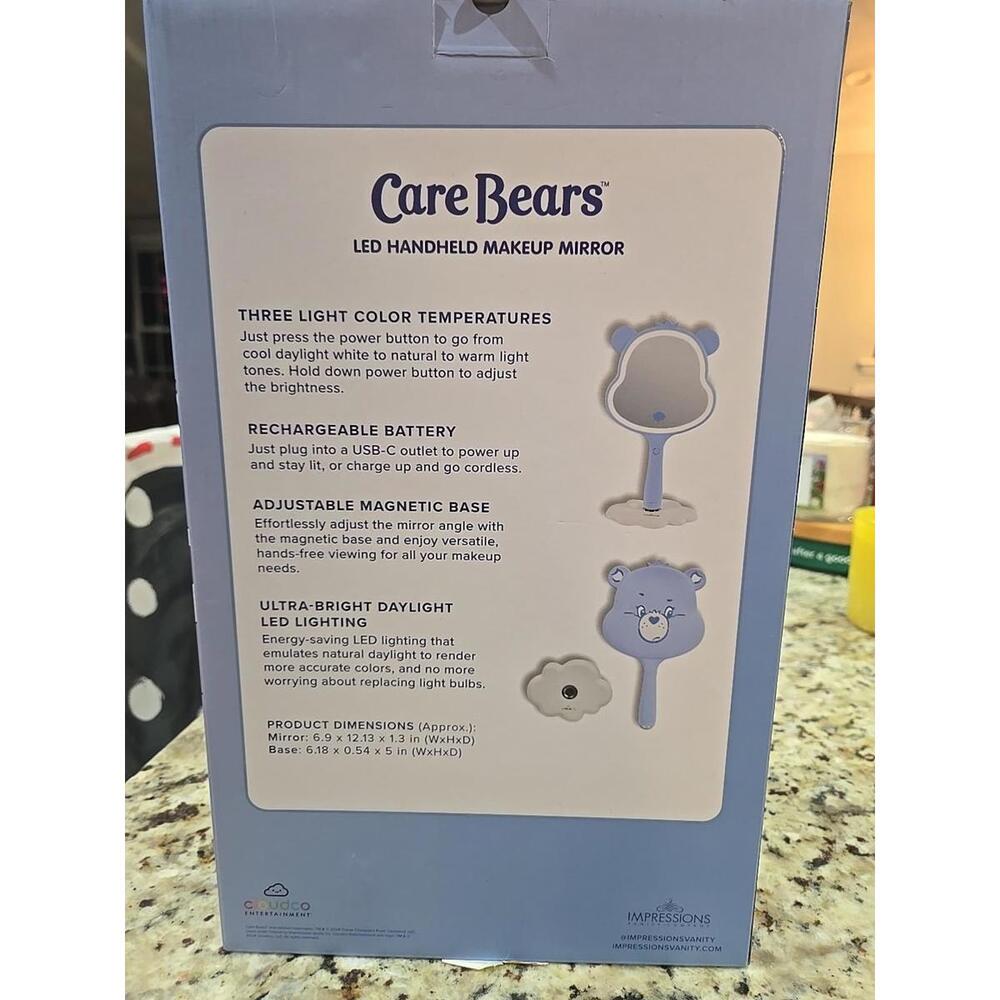 Care Bears Led Hands free / Handheld Makeup Mirror Grumpy Bear New Sealed NIB - Picture 2 of 2